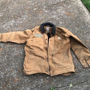 Carhartt Full Swing Chore Coat LARGE Fleece Lined Jacket 102707 211 Thrashed